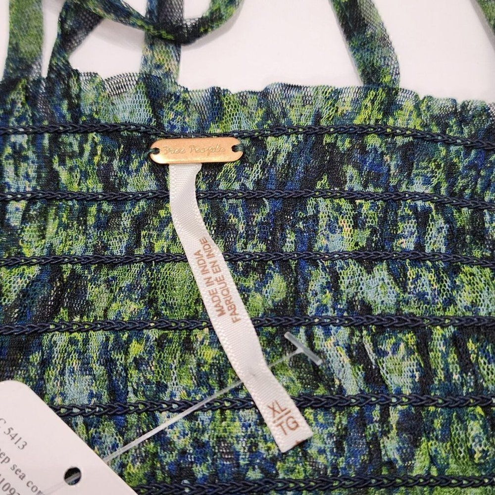 NWT - Free People Women's - XL - Penelope Top Deep Sea Combo Green - Picture 7 of 12